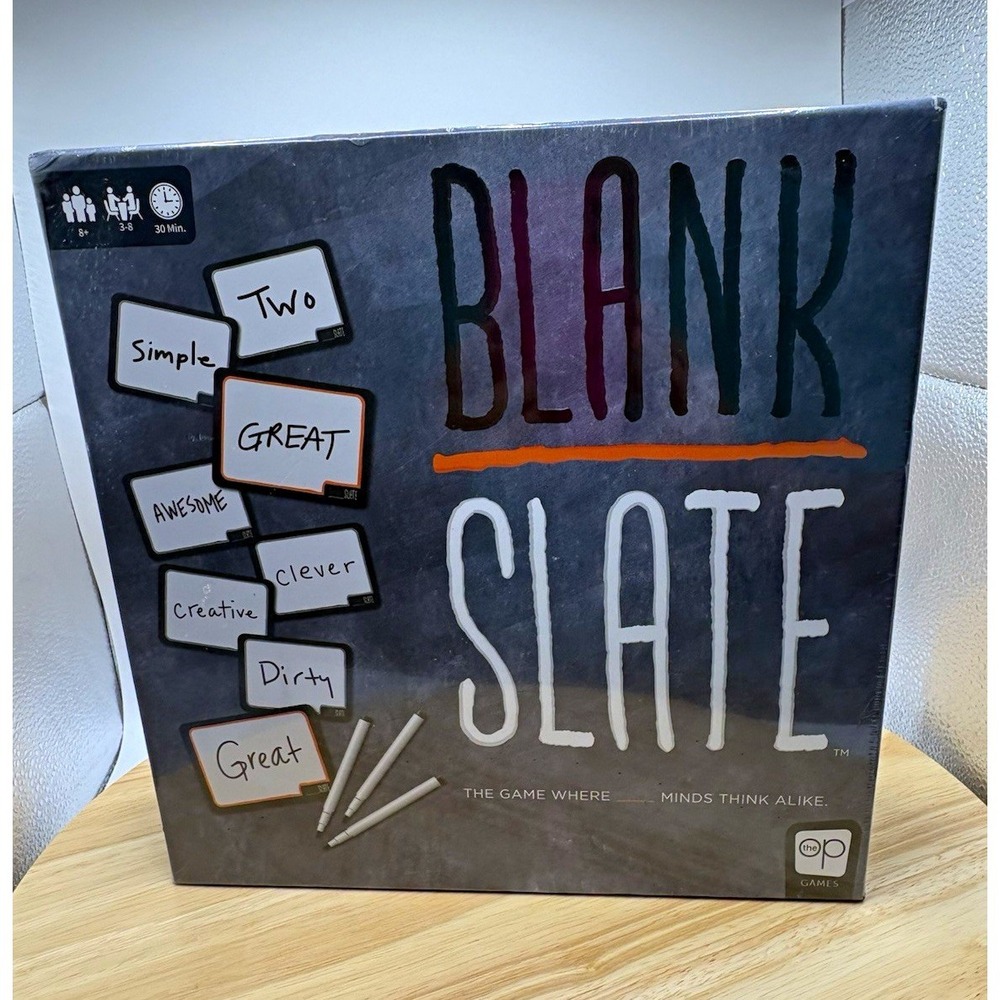 The OP Games Blank Slate Word Board Game Dry-Erase 3-8 Players Age 8+ NEW